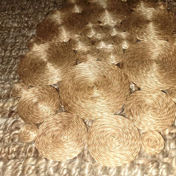 VTG Handmade Philippines Abaca Woven Hemp Mat 18" Trivet Table Protector MCM - Picture 8 of 14